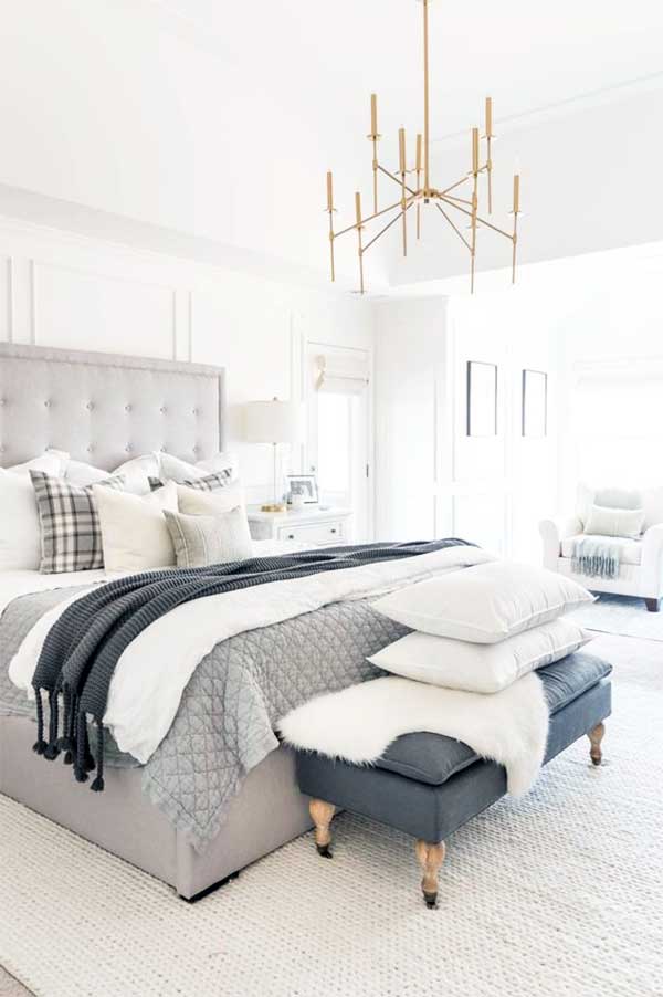 örme ve peluşlardan kış yatak odaları