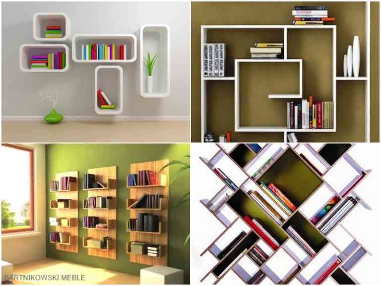 Modern Minimalist Kitaplık Modelleri Duvar Kitaplığı Akçalı Sprey Boya