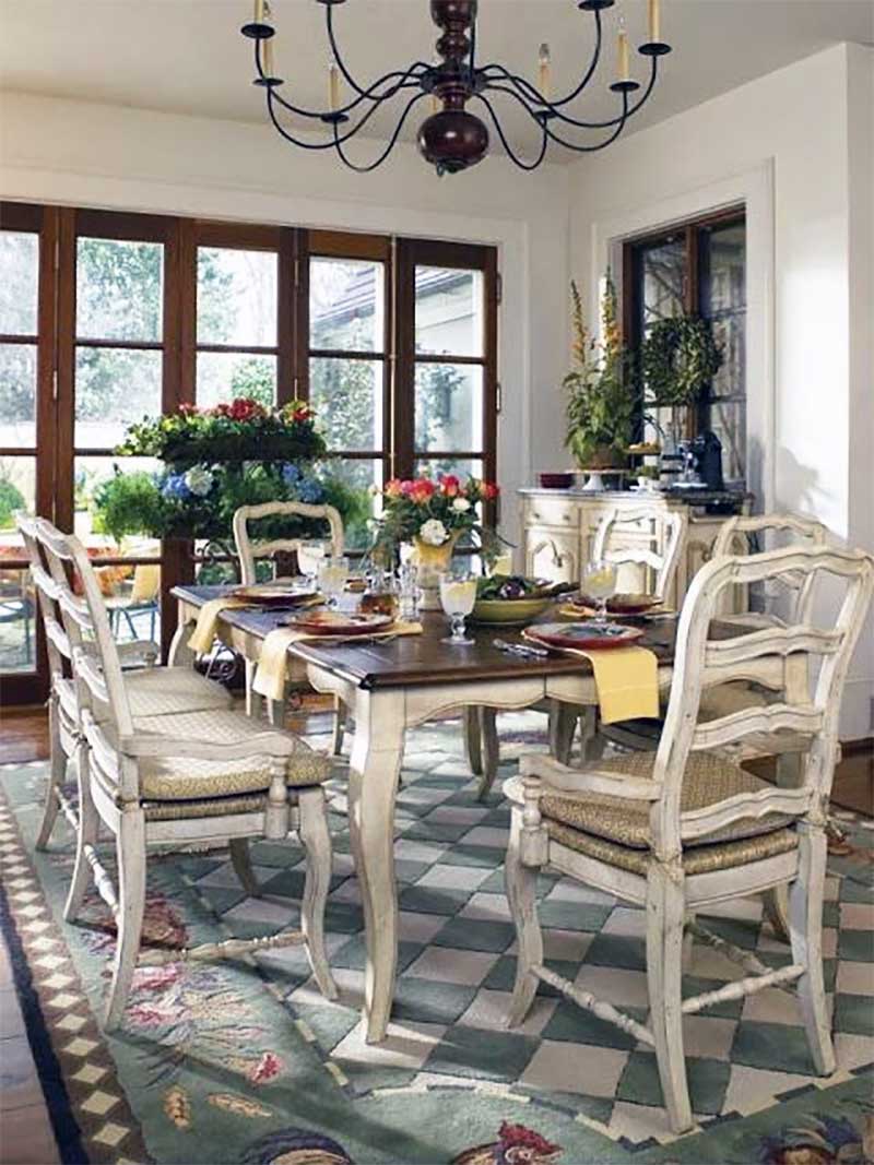 French Farmhouse Stili Yemek Odaları