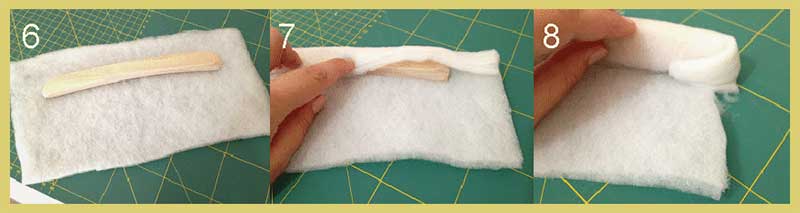 Ahşap askı gövdesini fotoğrafta görüldüğü gibi elyafla kaplayalım.