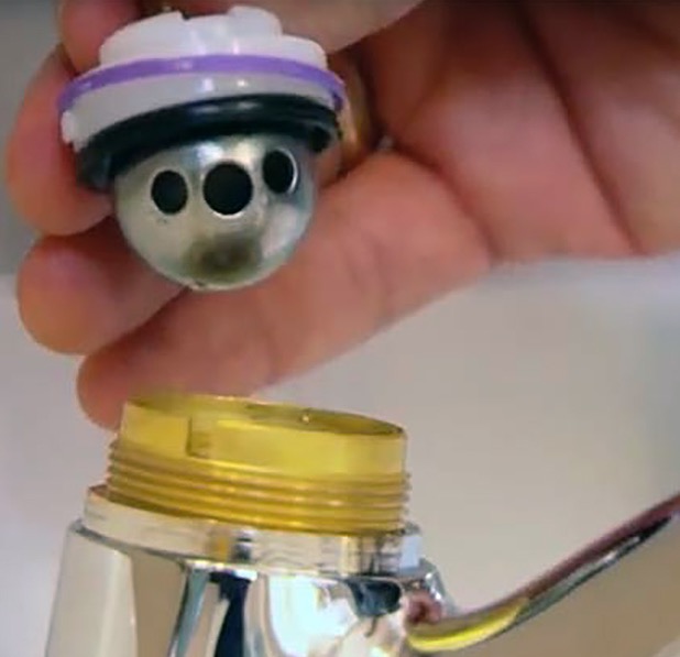 Plastik kamı, lastik salmastra pulunu ve metal bilyeli valf grubunu çıkarın.